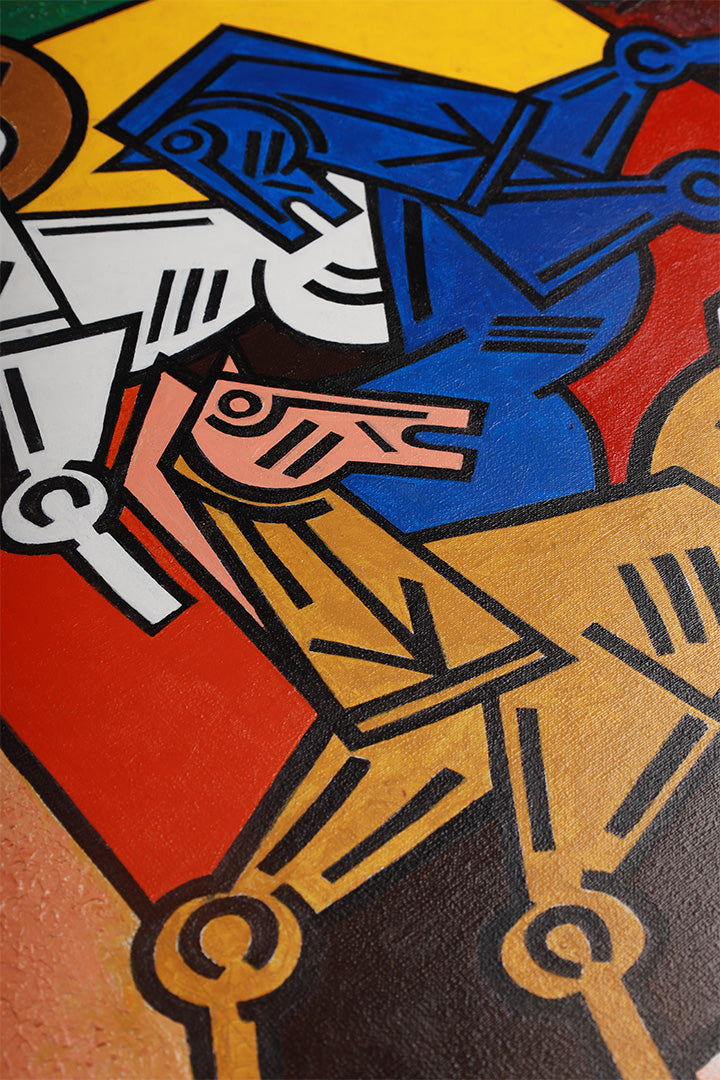 3 Horses Painting - Sahara by Nina Nowa