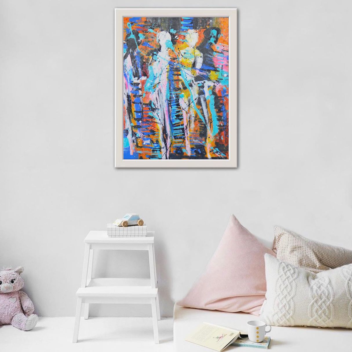 Abstract Canvas Painting - Life Unfolding by Nina Nowa