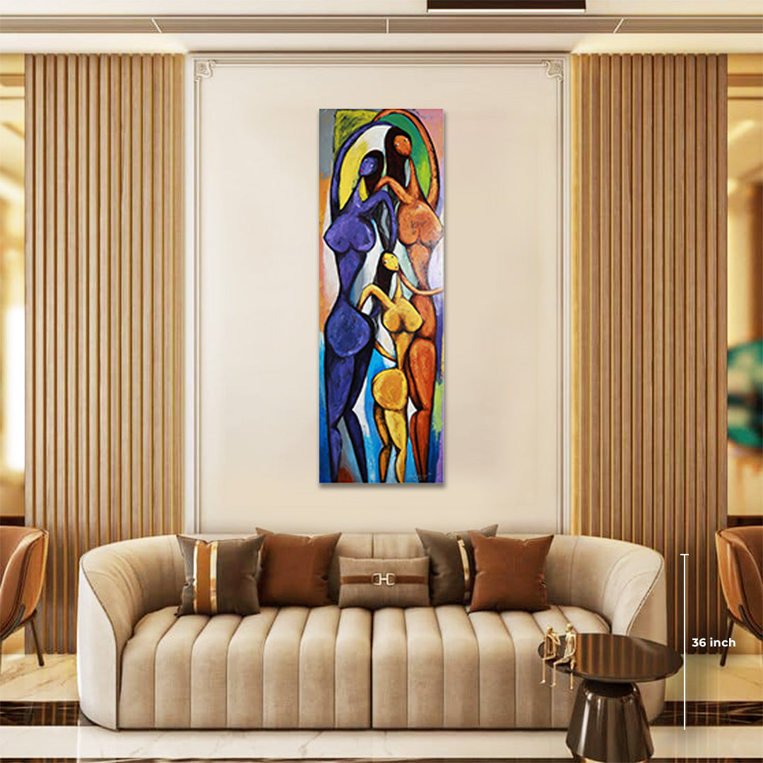 Abstract Oil Painting on Canvas - Night Dancers
