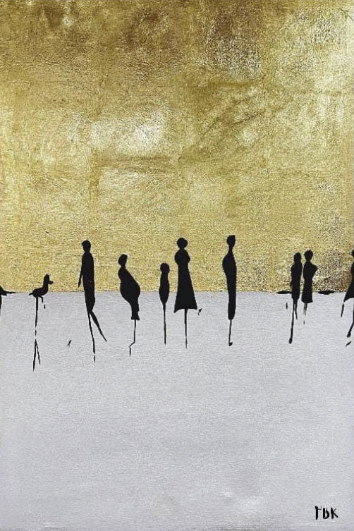 Acrylic Painting on Canvas - Golden Horizon 