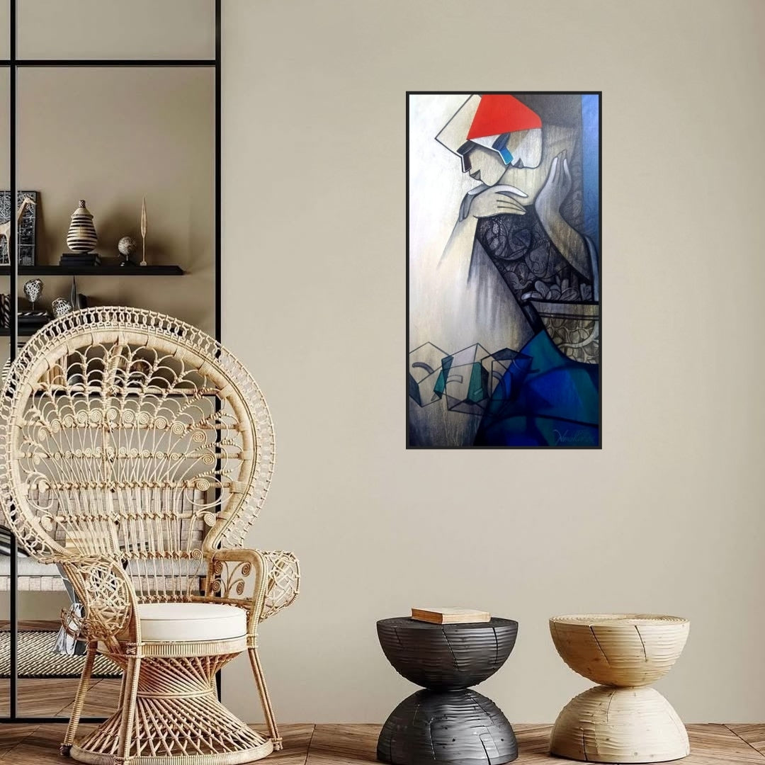 Best Oil Painting Portrait - Demure Symmetry by Nina Nowa