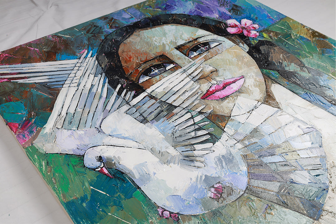 Bird Oil Painting on Canvas by Nina Nowa