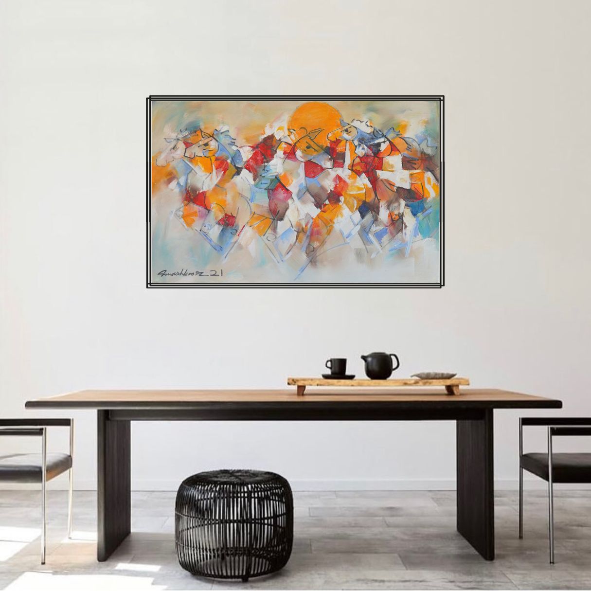 Colorful Horse Painting - Colors of the Sunset by Nina Nowa