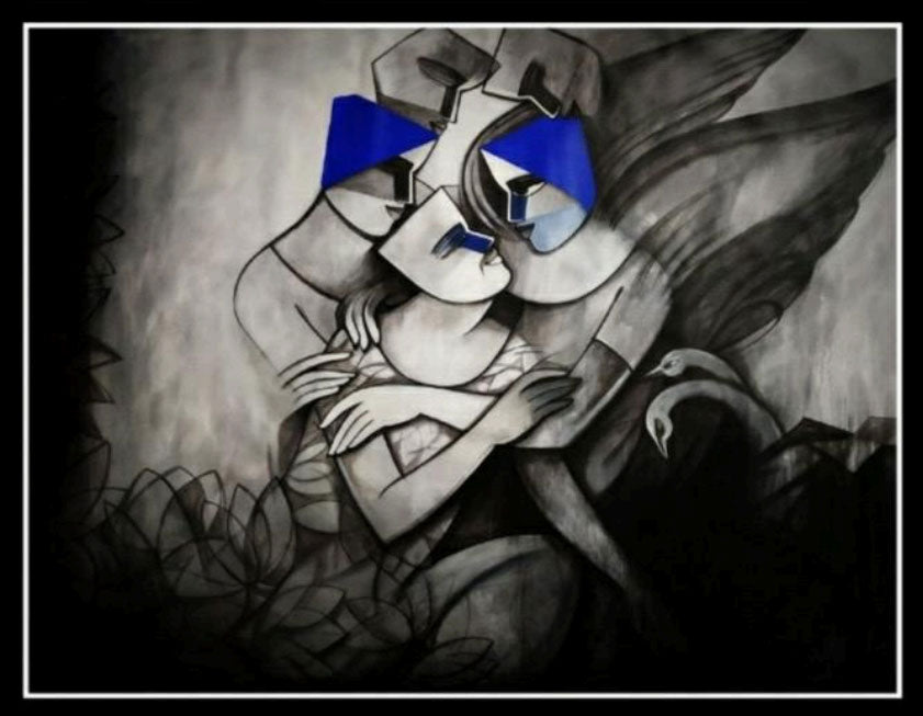 Figurative Oil Painting - Embrace of Souls