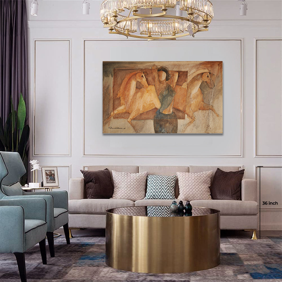 Horse with Woman Painting in UAE