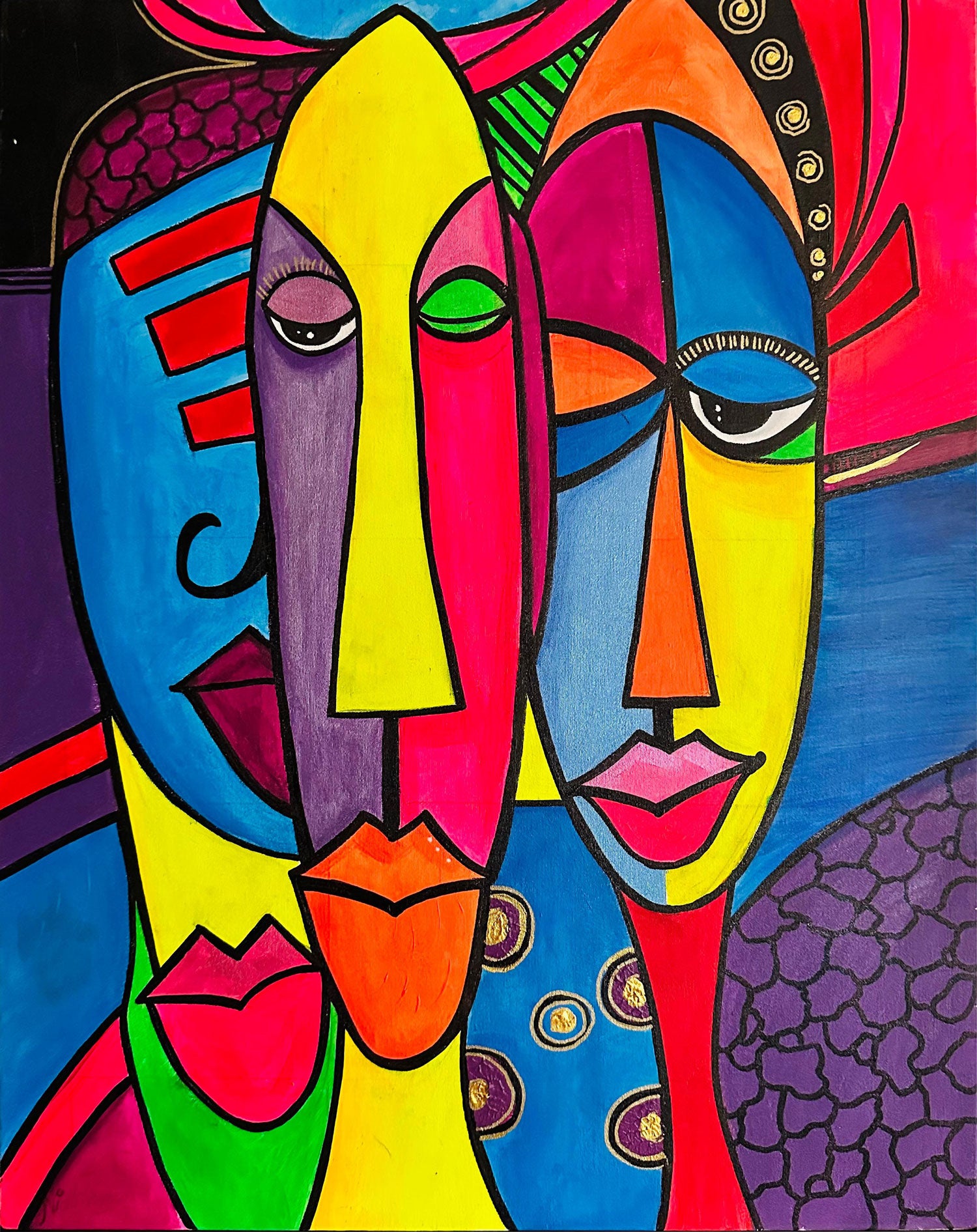 Large Colorful Abstract Paintings - Neon Dream