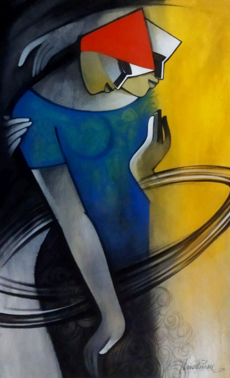 Modern Art Oil Painting - Demure Symmetry