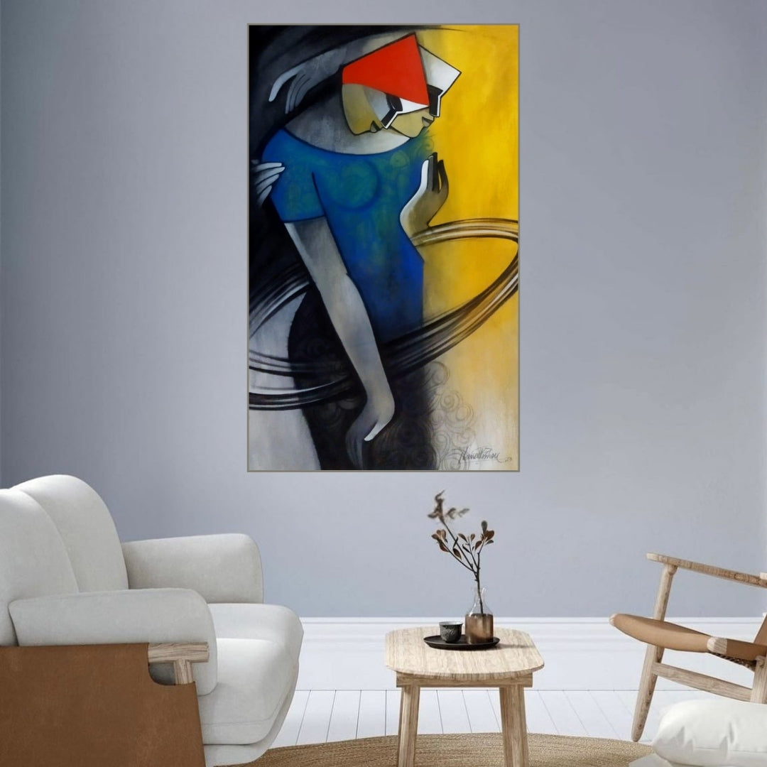 Modern Art Oil Painting - Demure Symmetry by Nina Nowa