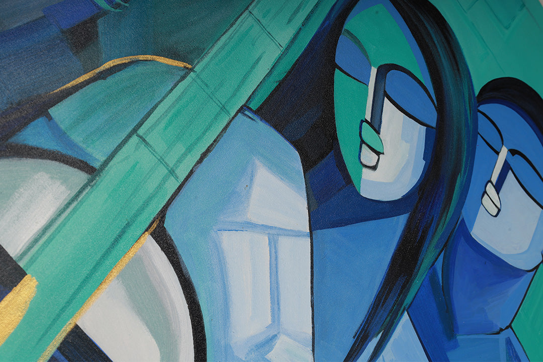 Oil Painting -  Woman Holding a Balance