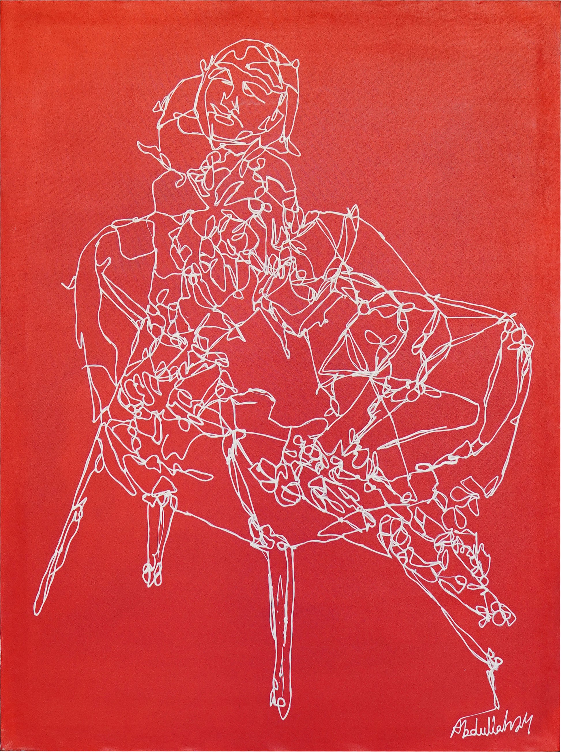 Unique Abstract Paintings - the secret hidden under red sight