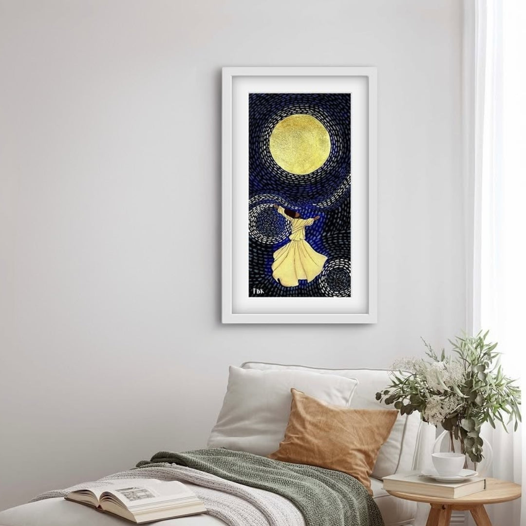 Whirling Dervish Oil Painting by Nina Nowa